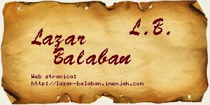 Lazar Balaban vizit kartica
